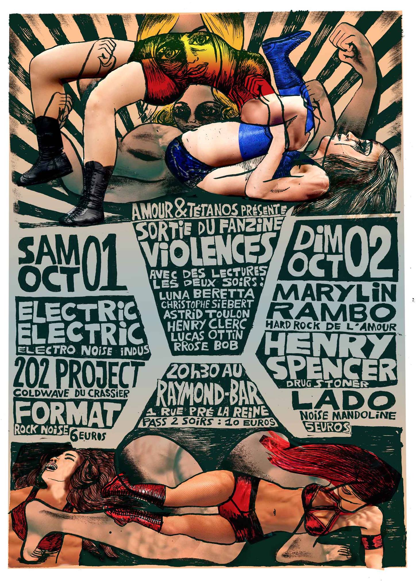 Festival Amour et Tétanos: Electric Electric / 202 project / Marylin Rambo / Lado / Henry Spener / Format